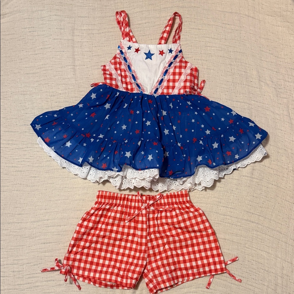 Red, White and Bloom tunic set